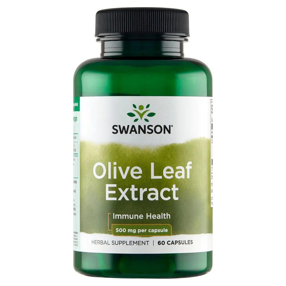 Cápsulas de extrato de folha de oliveira Swanson 500 mg