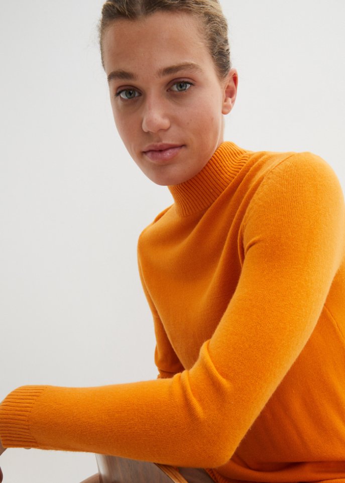 Feinstrickpullover mit Stehkragen