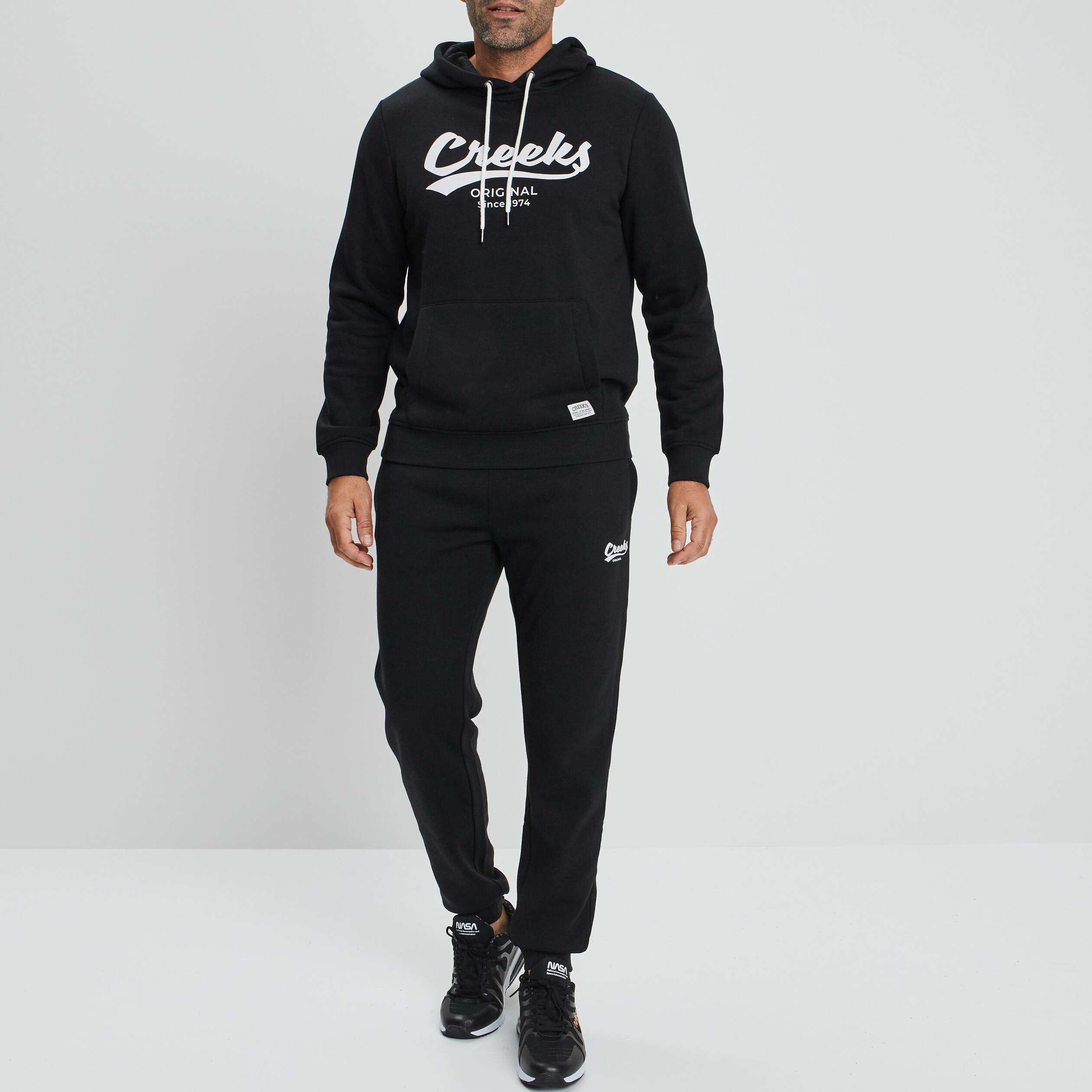 Jogging droit Creeks noir homme | La Halle