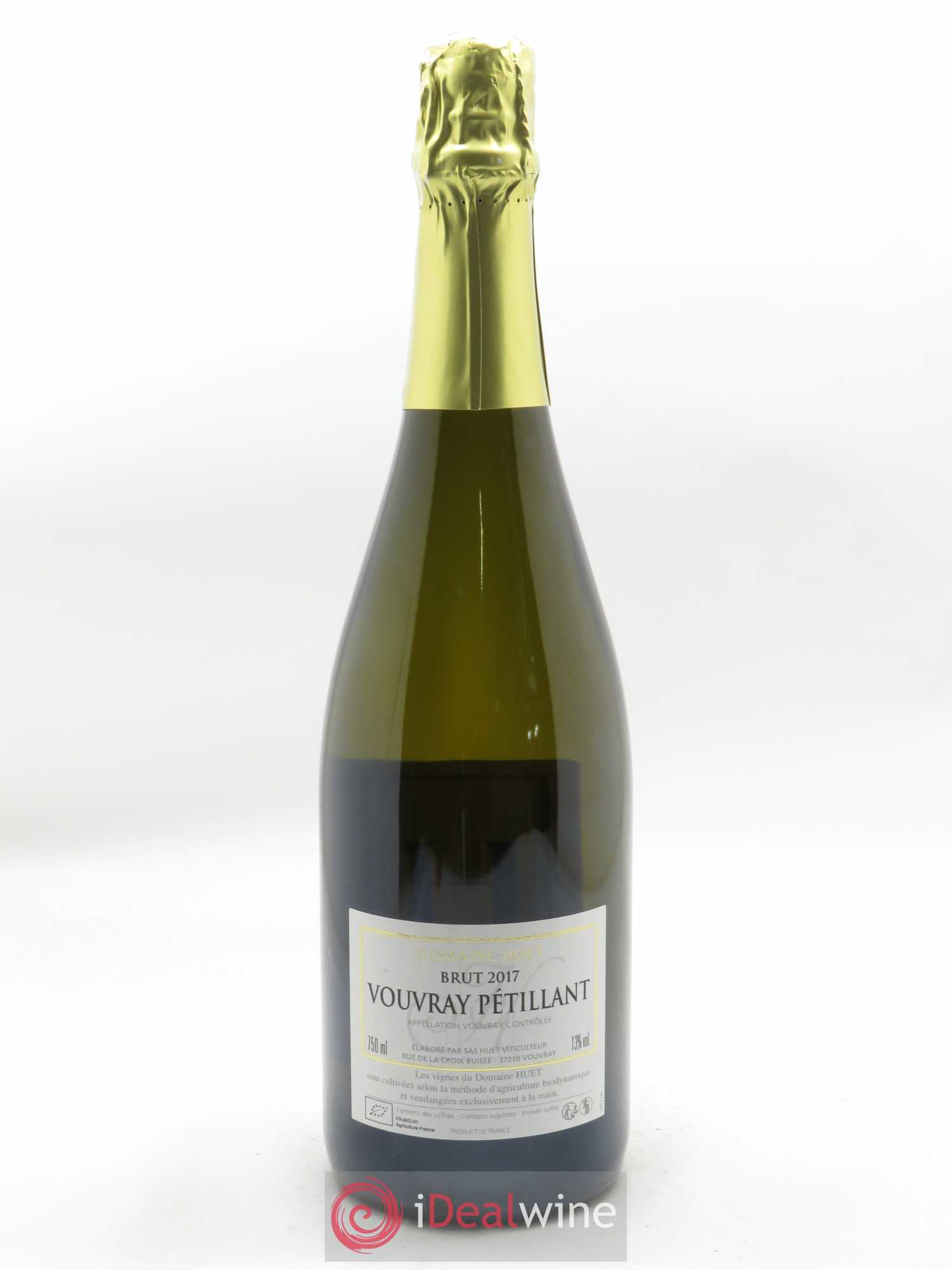 Vouvray Pétillant Brut Domaine Huet  2017 - Lot de 1 Bouteille