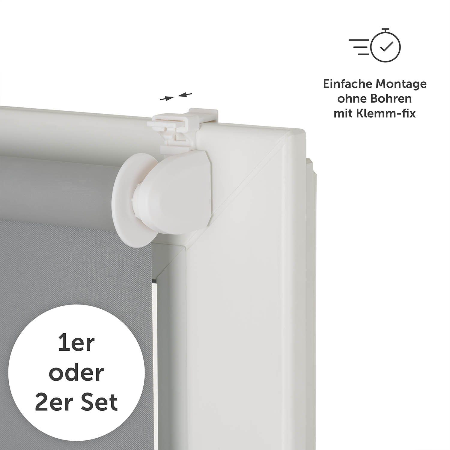 Doppelrollo Verdunklungsrollo - Klemmfix Rollo ohne Bohren, Blumtal, Lichtschutz, Freihängend, Klemmfix, Klemmrollo für Fenster und Tür