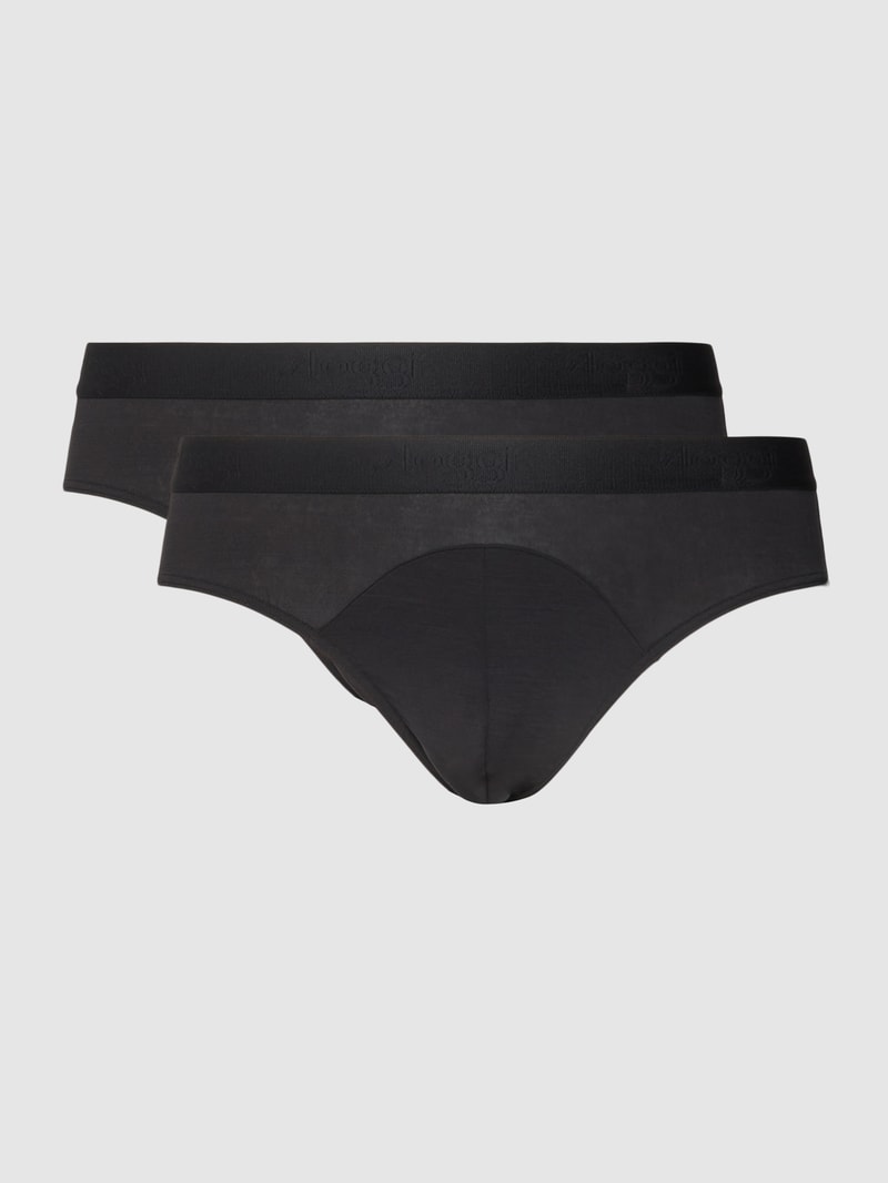 Slip mit Streifenmuster im 2er-Pack in schwarz