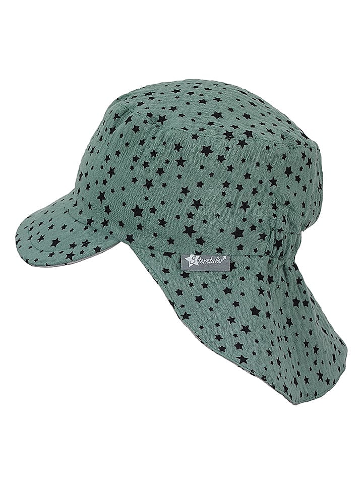 Sterntaler Wende-Nackenschutzcap in Grün - ungetragen! günstig kaufen 53 cm