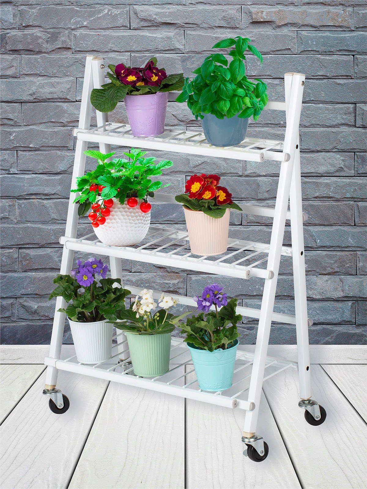 Maximex Pflanzentreppe, Blumen- und Kräutertreppe mit 3 Stufen