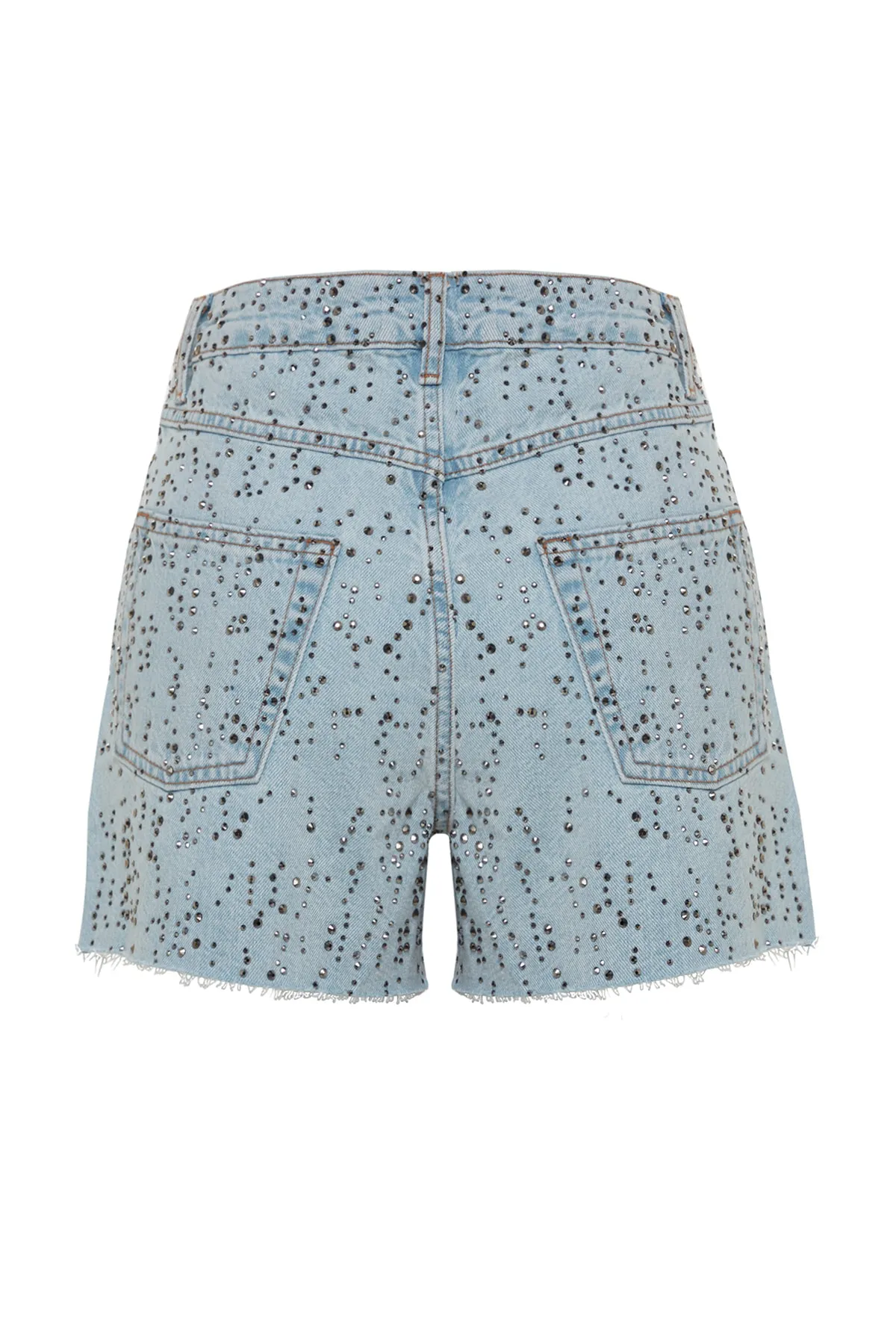 Trendyol Collection  Blaue Jeansshorts mit Troc-Detail TWOSS23SR00160