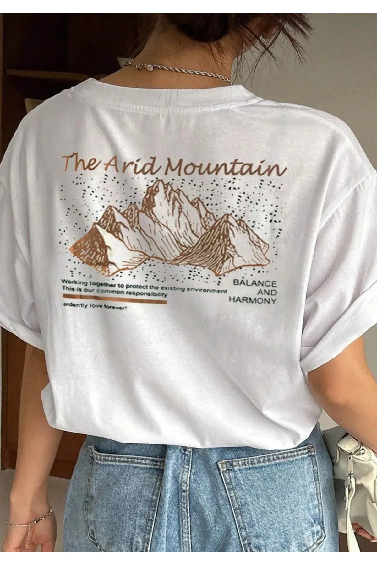 My Blog  Übergroßes T-Shirt mit Arid Mountain-Print