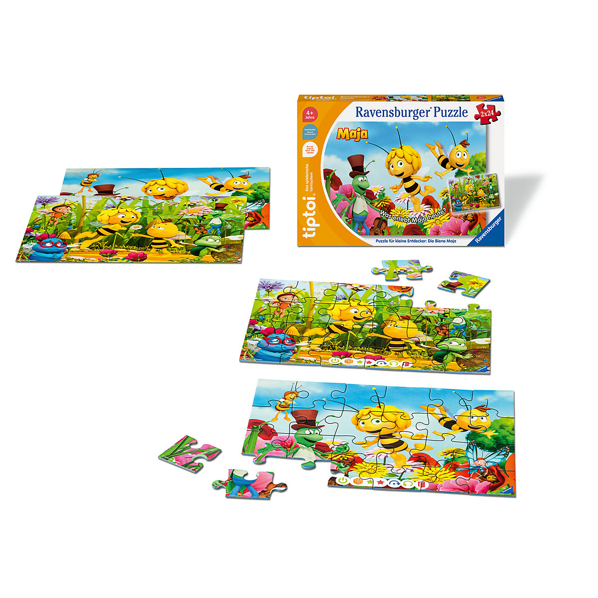tiptoi® Puzzle für kleine Entdecker: Die Biene Maja, 2 x 24 Teile