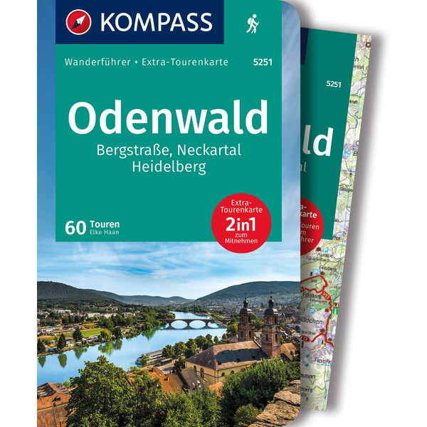 KOMPASS WANDERFÜHRER 5251 ODENWALD, 60 TOUREN