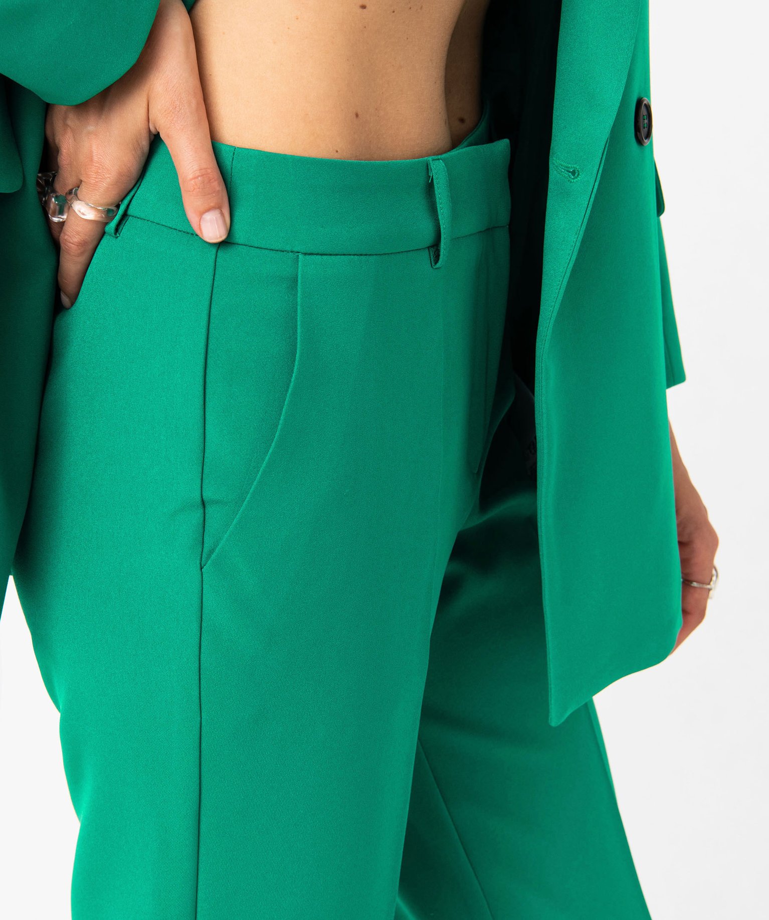 Pantalon de tailleur femme vert | GEMO