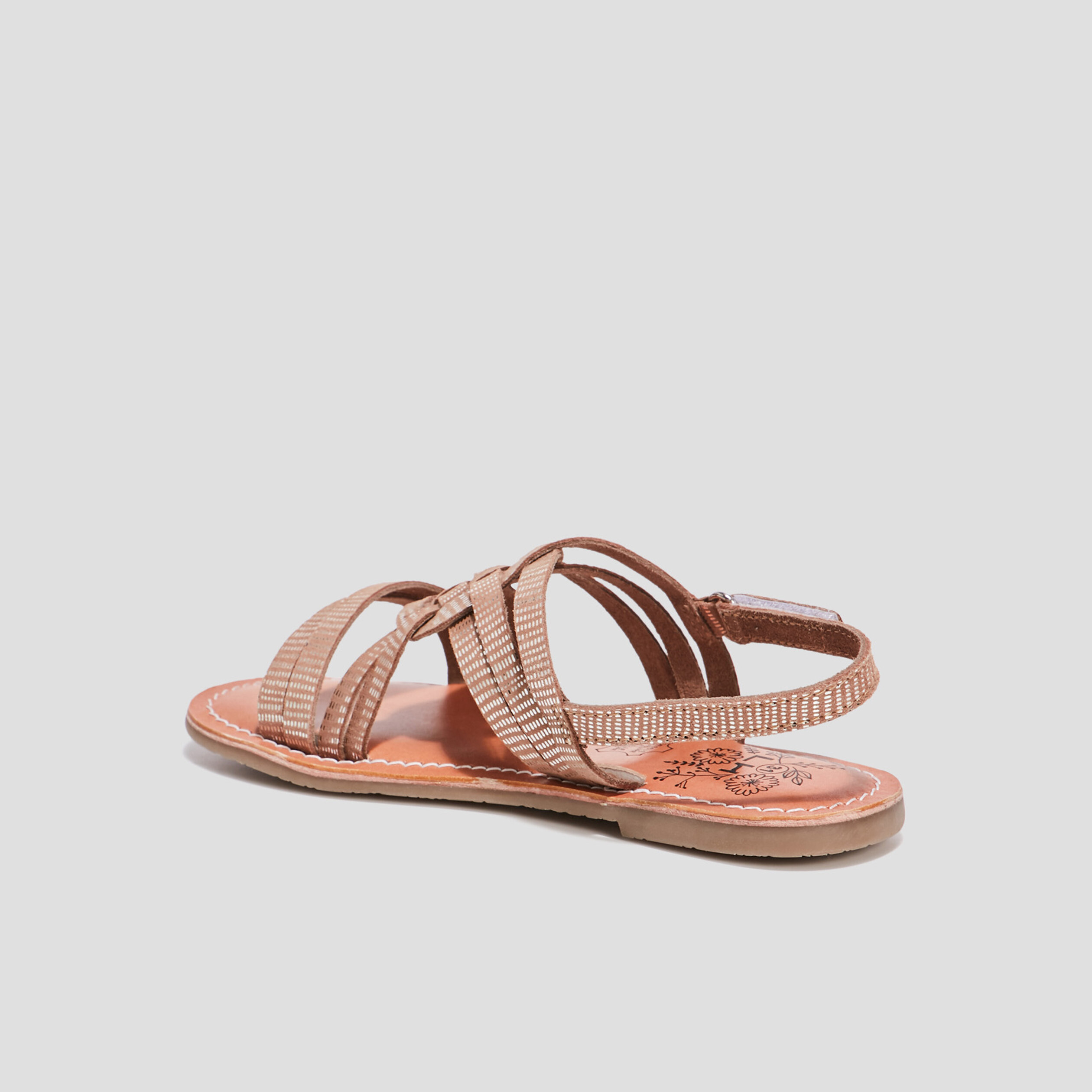 Sandales en cuir couleur bronze fille | La Halle