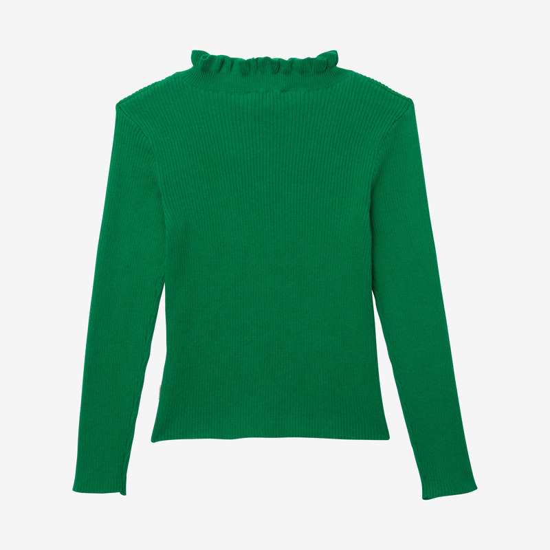 Pull fille tricot côtelé vert Catimini