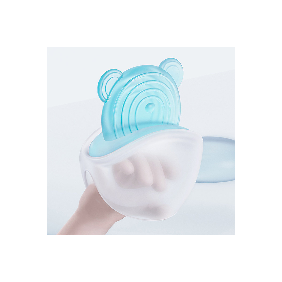 2PCS Baby-Silikon-Beißring Bären-Komfortspielzeug