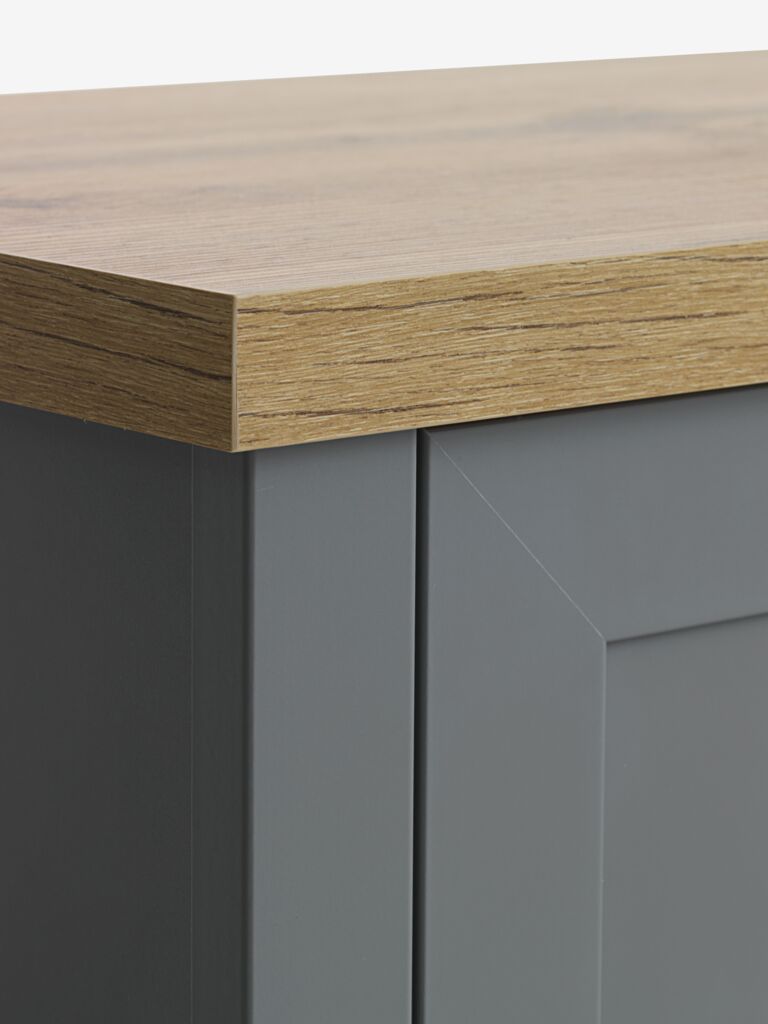 MARKSKEL MARKSKEL TV cabinet, 2 doors, gray/oak