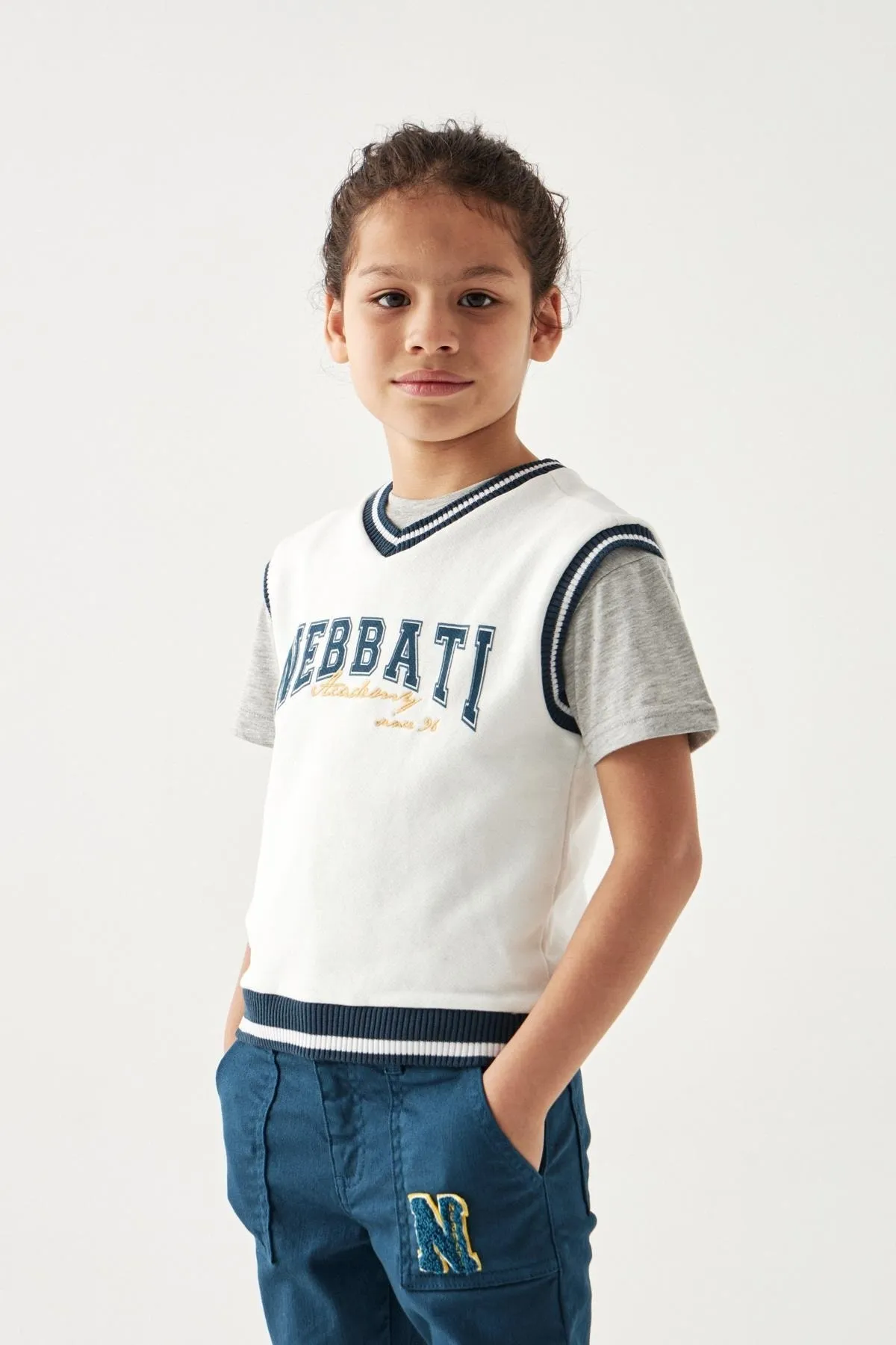 Nebbati  Weißer Jungenpullover 22pfwnb3416