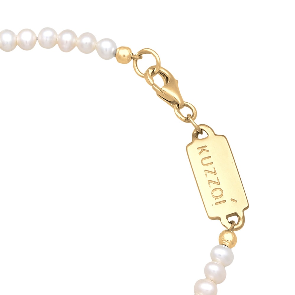 KUZZOI KUZZOI Bracelet Hommes tendance vintage avec perles d'eau douce en argent sterlin Bracelet