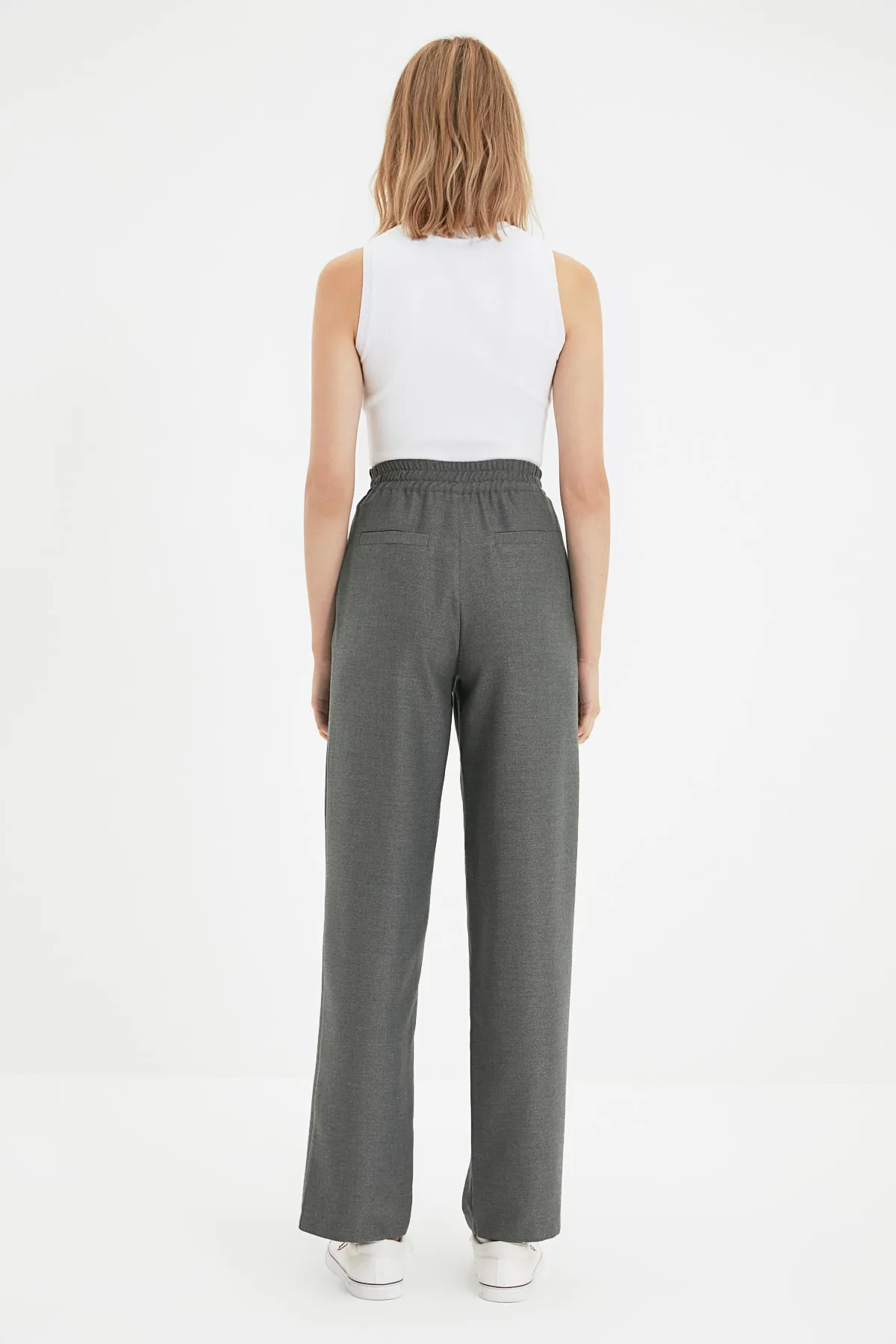 Trendyol Collection  Graue, gerade geschnittene Webhose TWOAW22PL0321