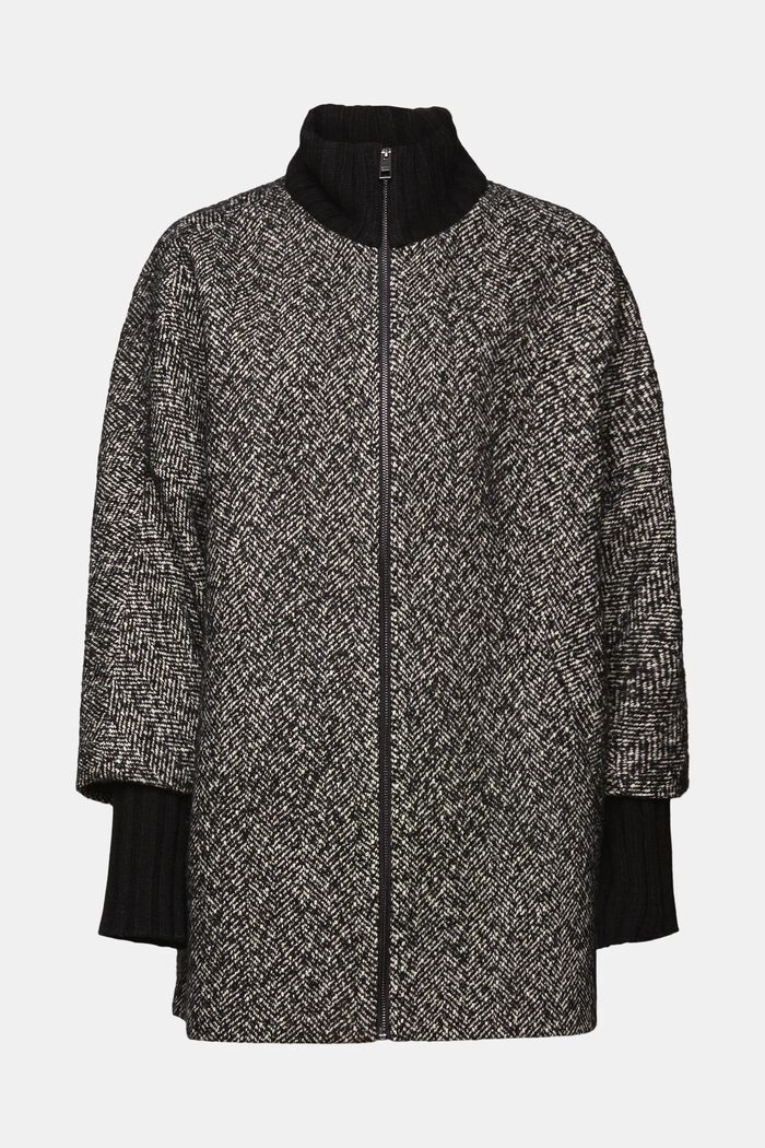 Recycelt: Lange Herringbone-Jacke