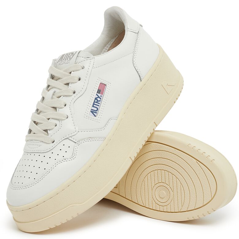Autry Wmns Medalist Platform Leat/Leat wht/wht