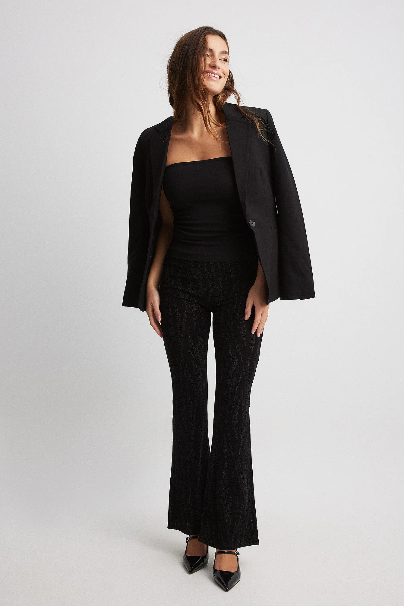 Jacquard-Hose mit Glitzer
