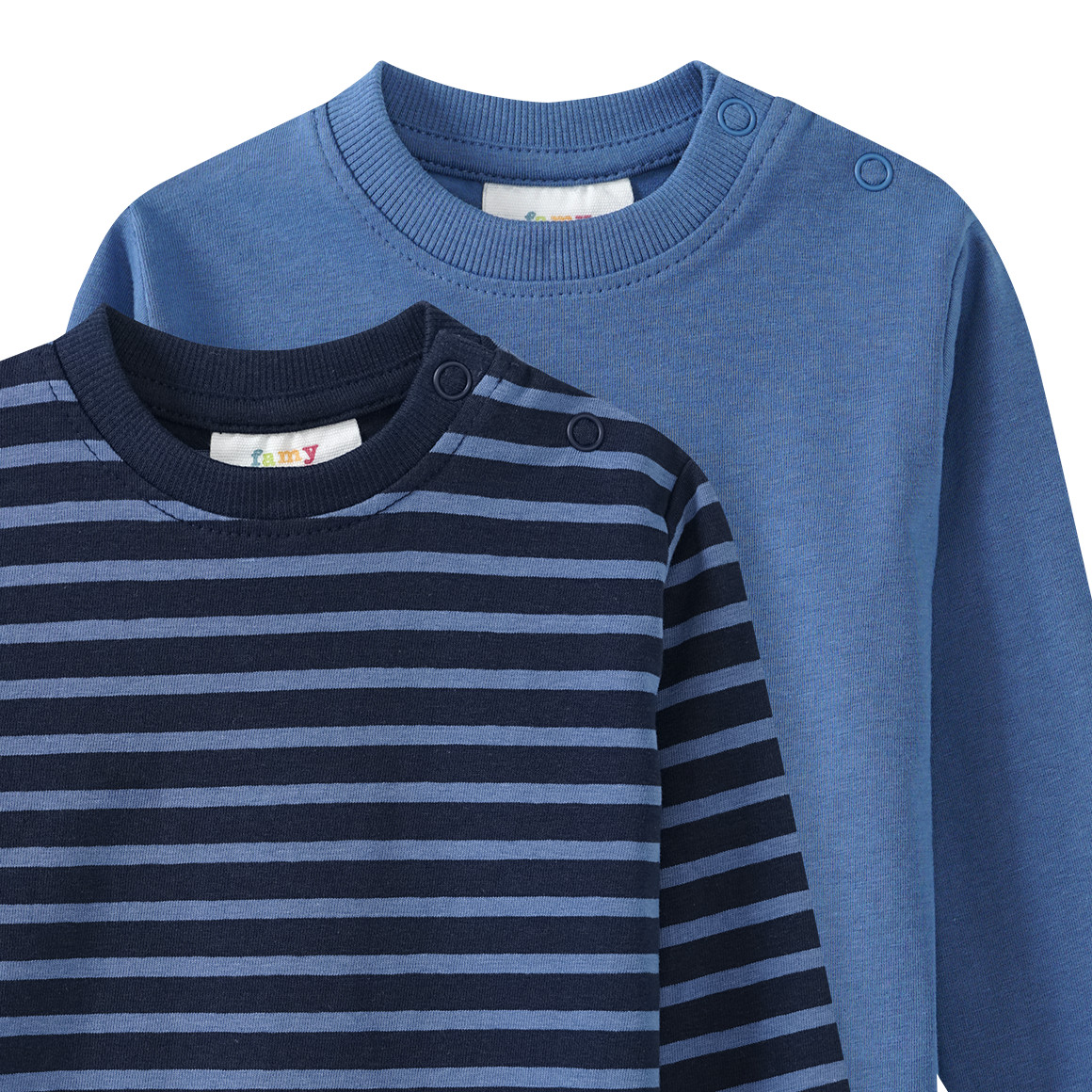 2 Baby Langarmshirts im Basic-Look