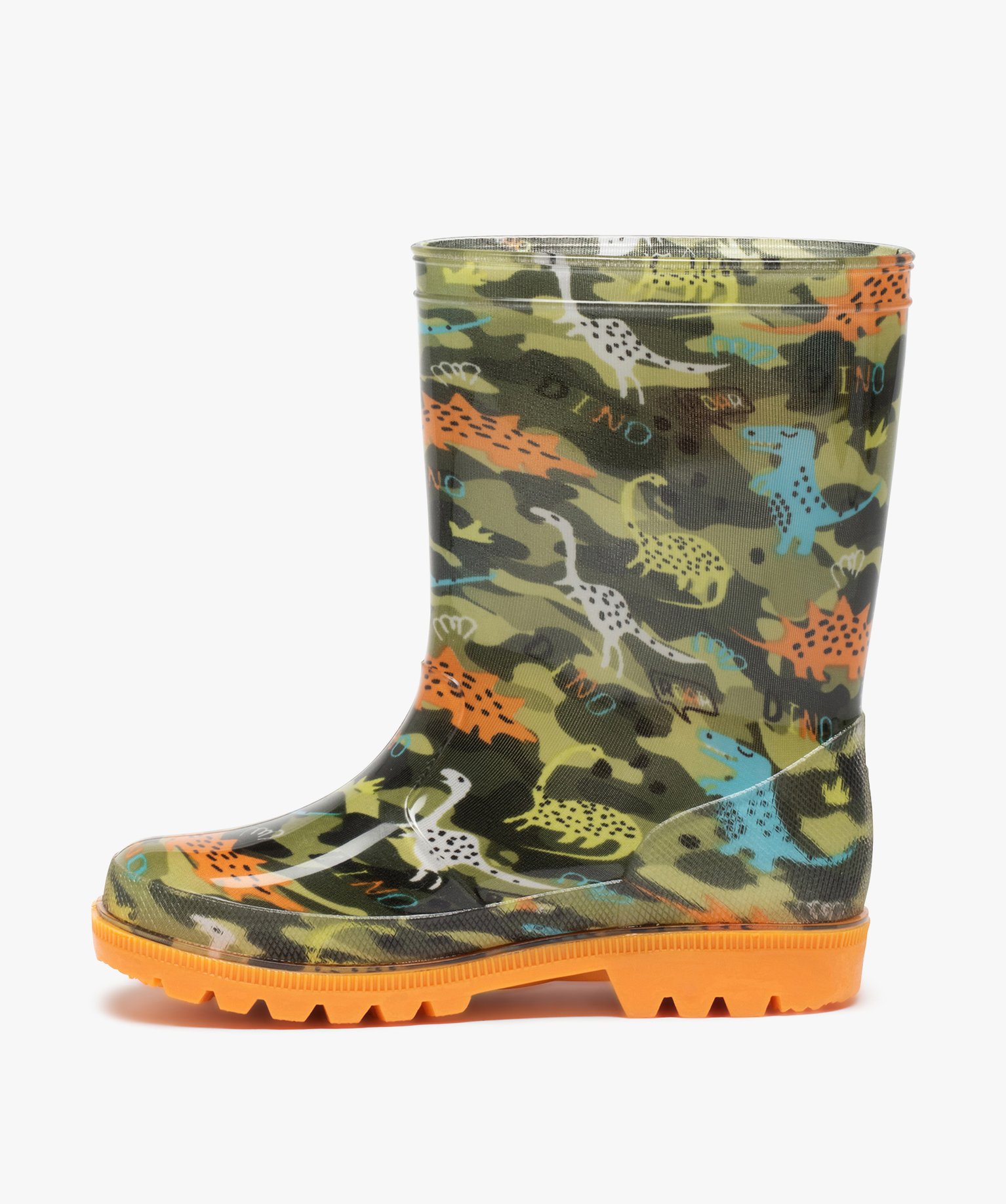 Bottes de pluie Garçon imprimées dinosaures kaki | GEMO