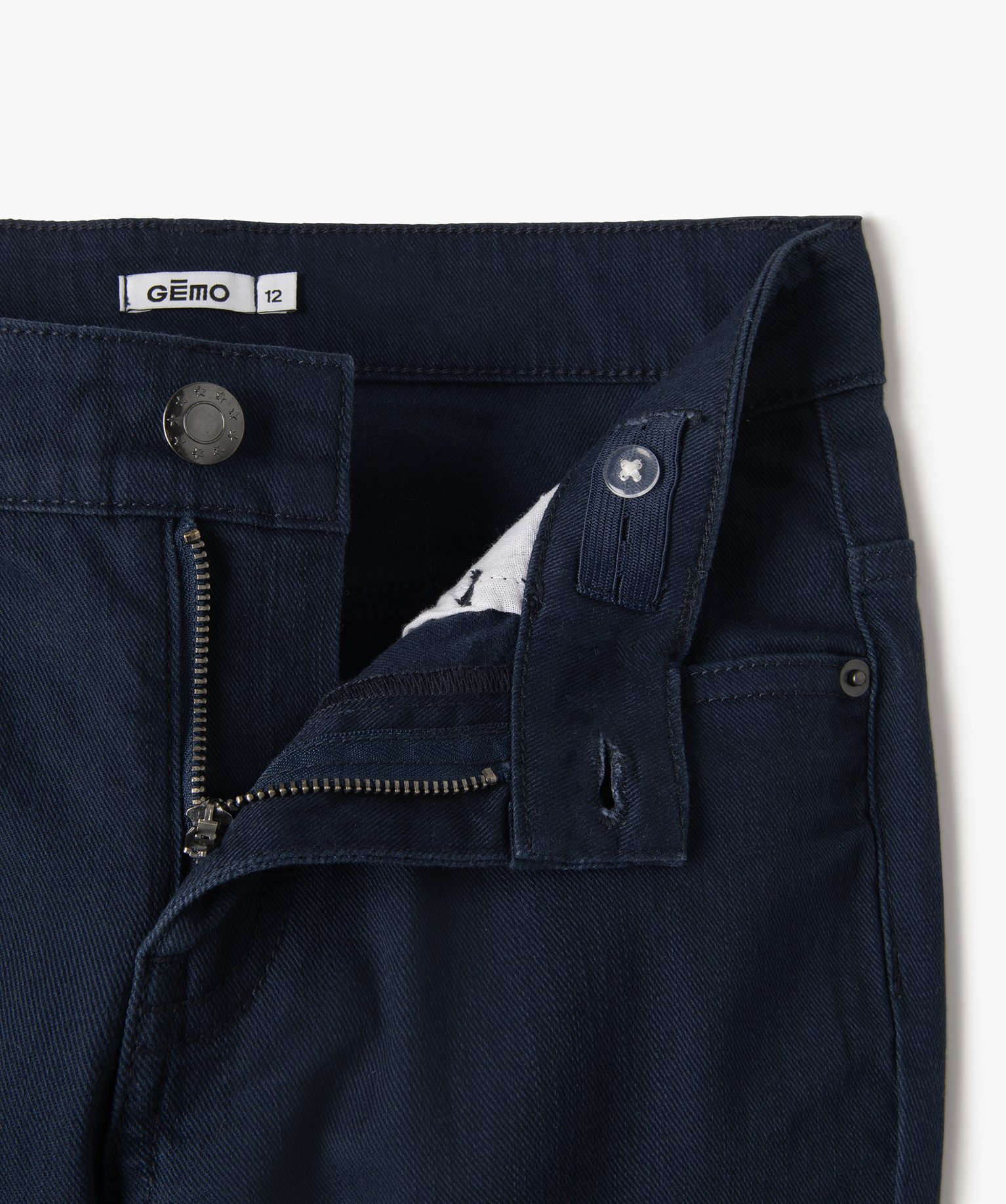 Pantalon Garçon style jean slim 5 poches marine | GEMO