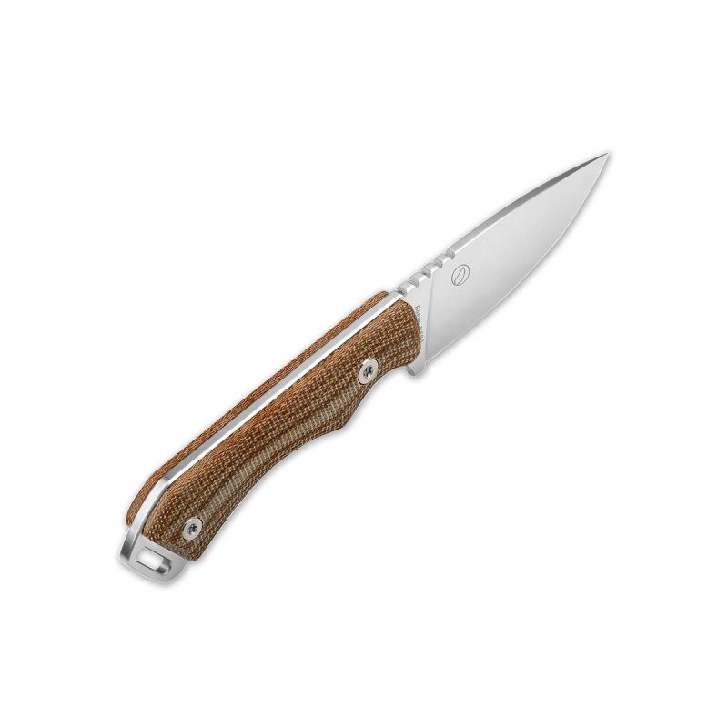 QSP Workaholic-SK03 Fixed Blade Micarta QS124-A Brown