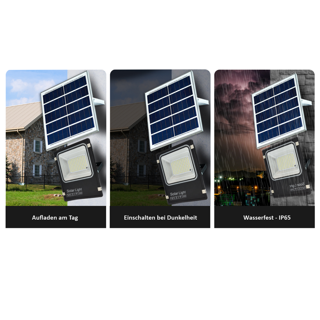 LUXULA Solarstrahler, LED-Fluter, Solar mit Akku, 6 W PV