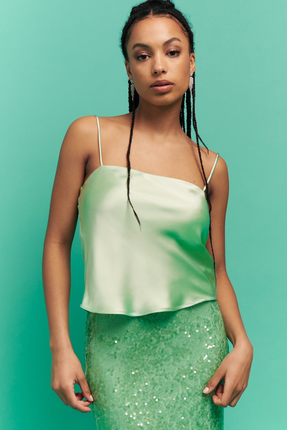 Janet satin singlet
