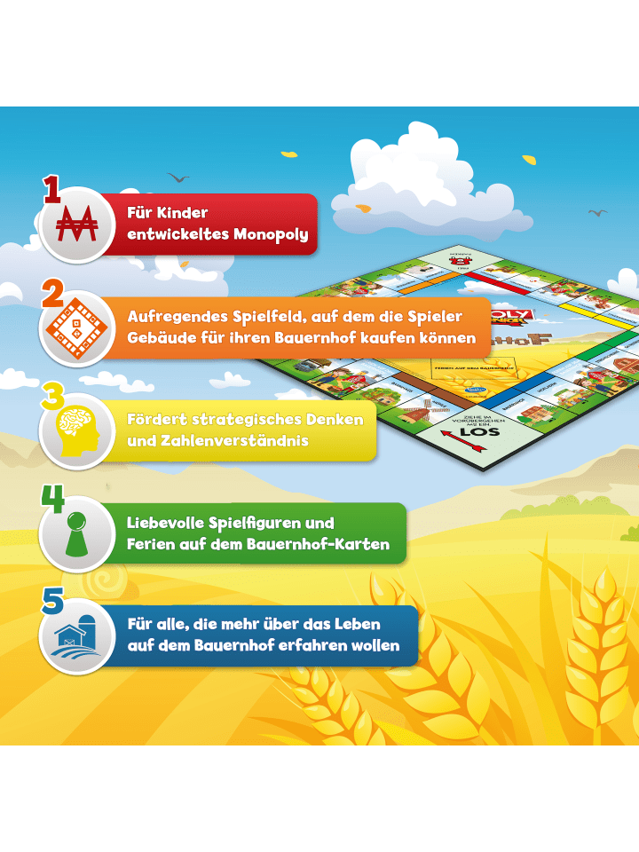 Winning Moves Monopoly Junior - Mein Bauernhof Brettspiel in bunt günstig kaufen onesize