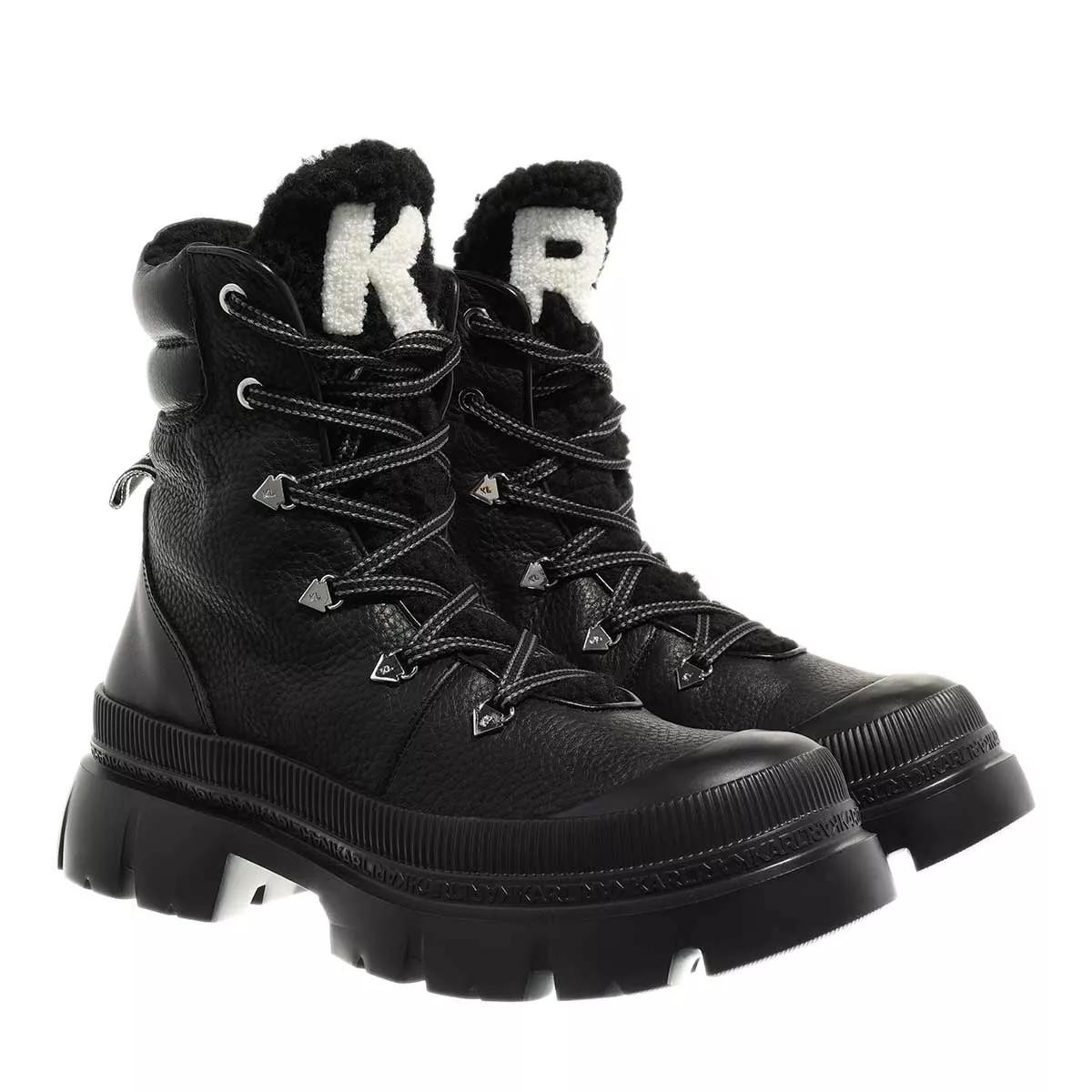 LAGERFELD Stiefeletten schwarz Schnürstiefel