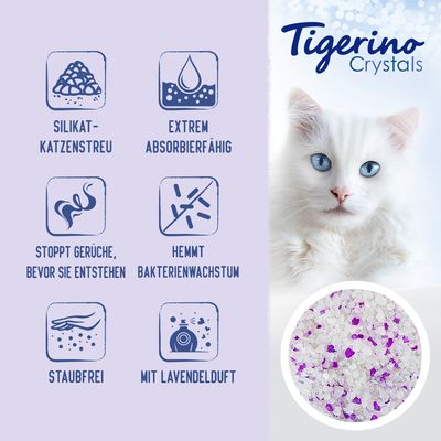 Tigerino Crystals Katzenstreu – Lavendelduft