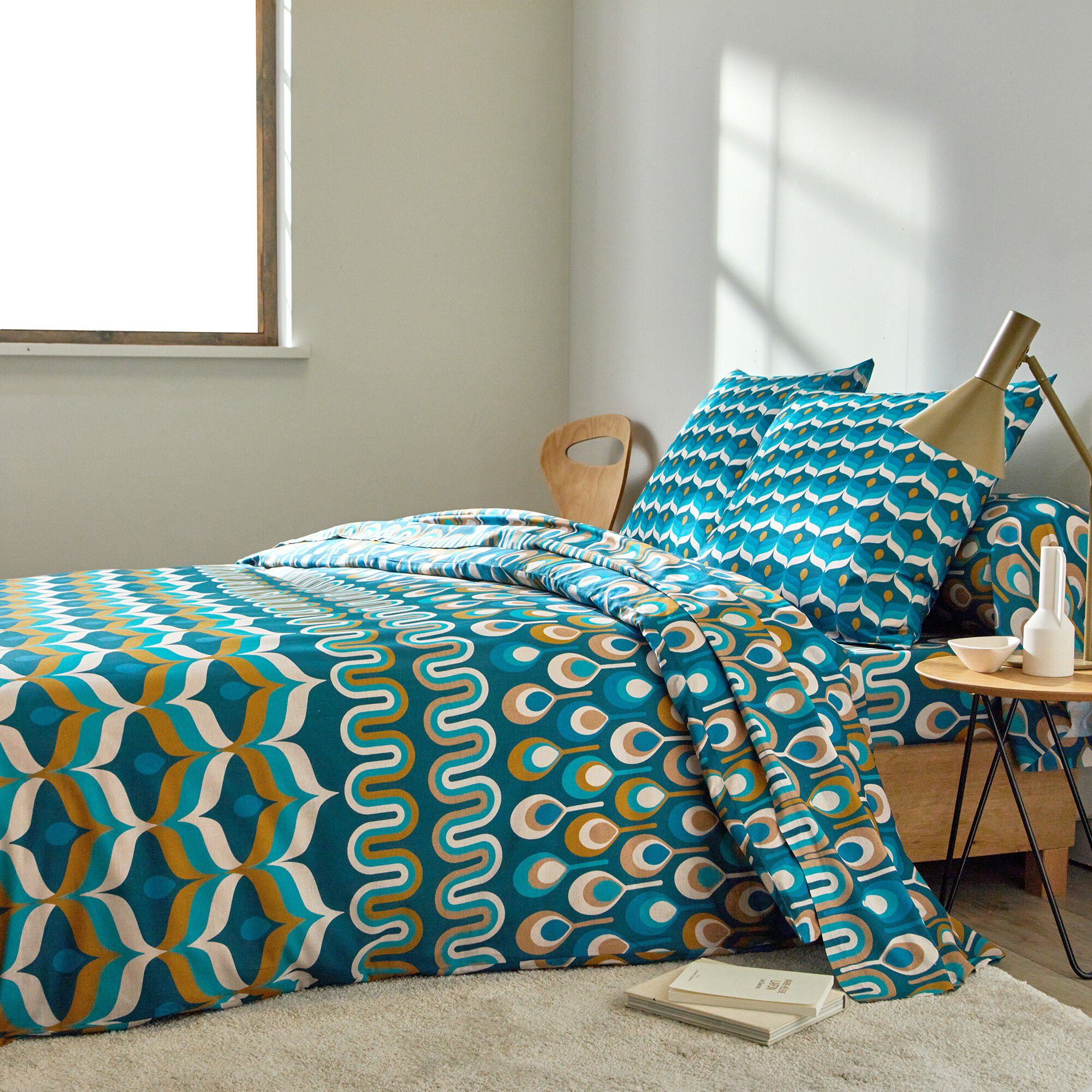 Linge de lit Irène en coton imprimé