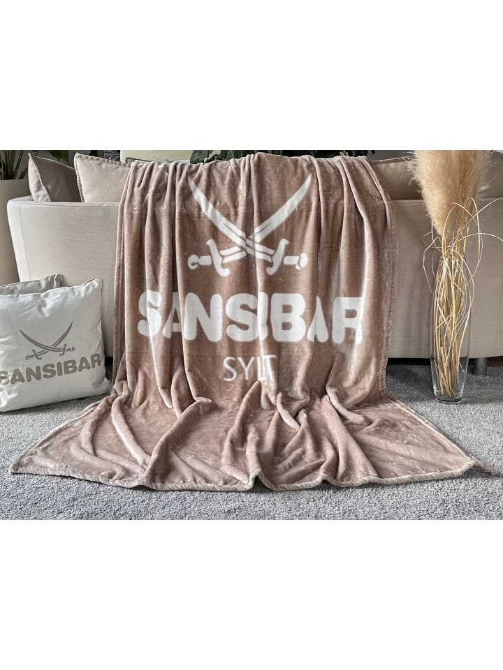 Sansibar Heimdecke Fleecedecke in Taupe/Offwhite günstig kaufen 150x200 cm
