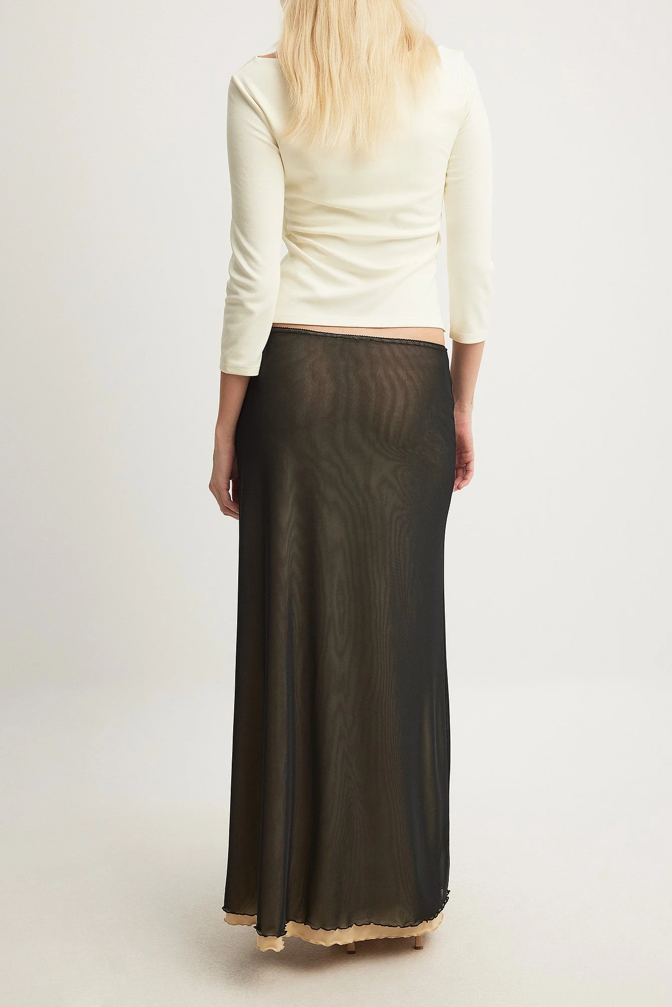 Mesh Layered Maxi Skirt