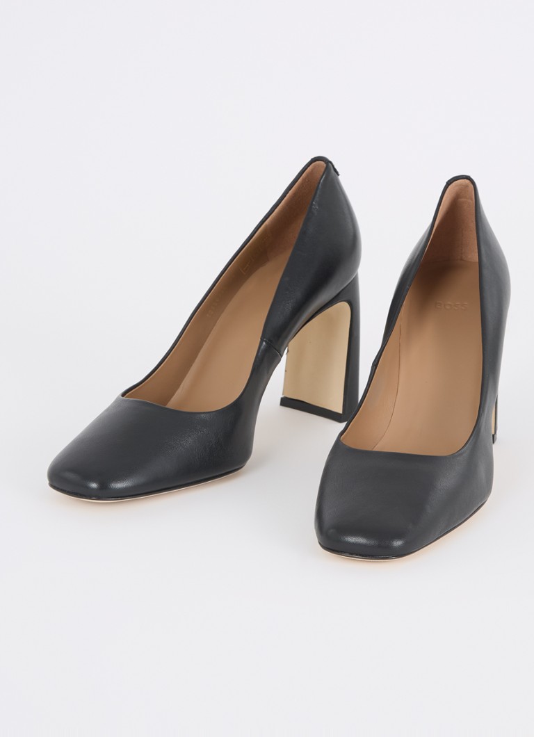Pantofi cu toc din piele Laura de la HUGO BOSS cu logo