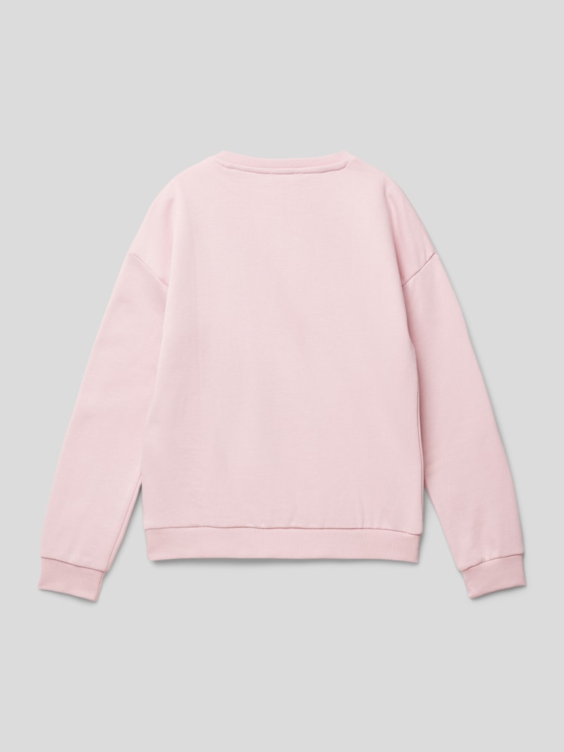 Sweatshirt mit Strasssteinbesatz in hellrosa
