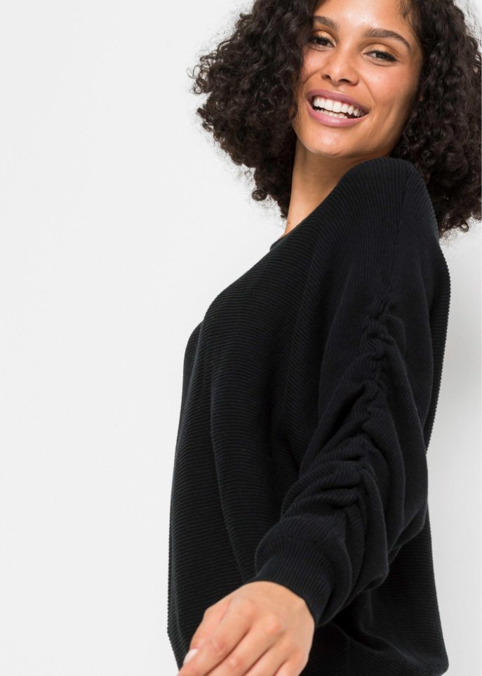 Pullover mit gerafften Ärmeln