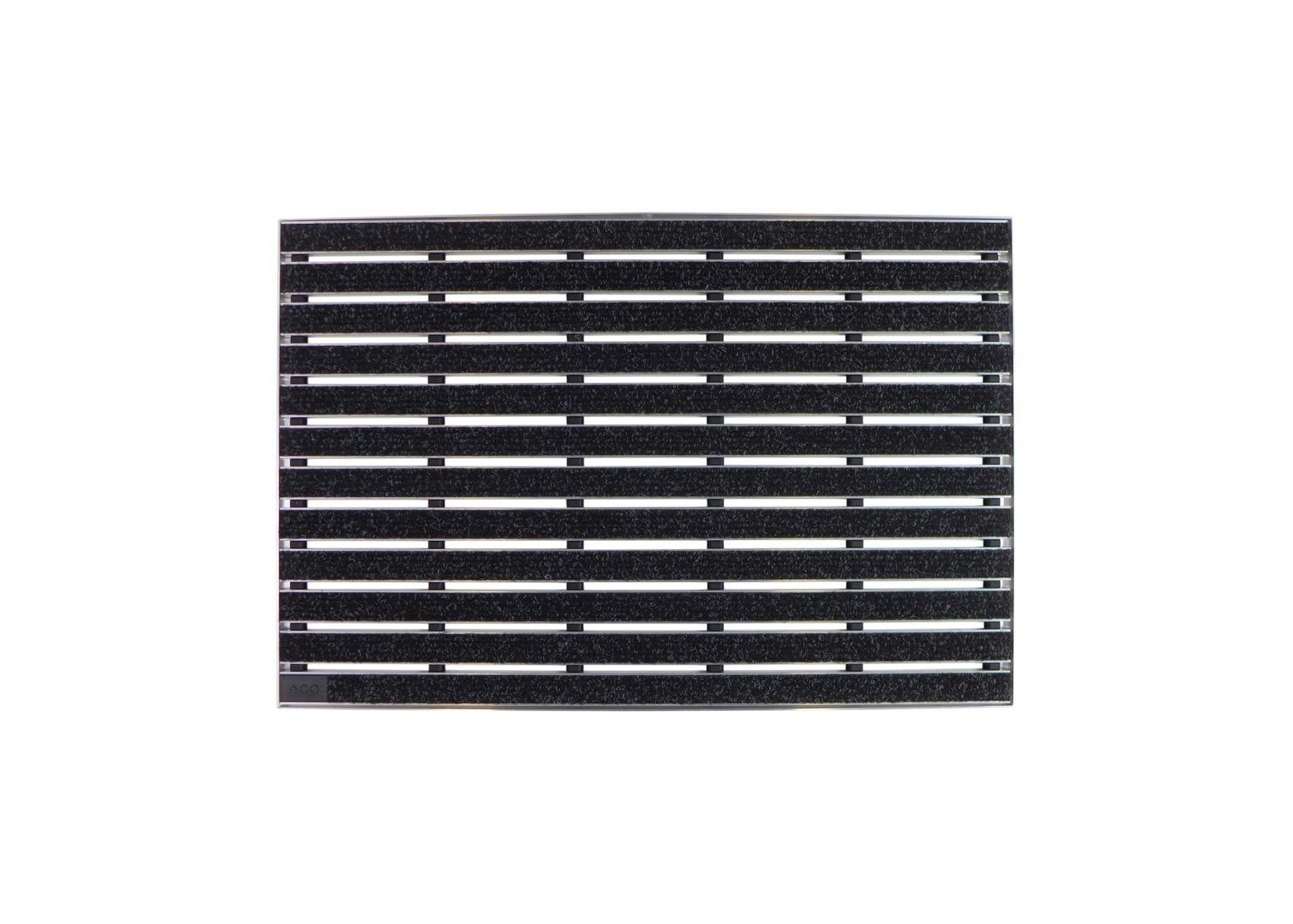 Fußmatte ACO 600x400x12mm Schuhabstreifer Rips anthrazit Fußmatte Türmatte mit ALU Rahmen Eingangsmatte Indoor, ACO Severin Ahlmann GmbH & Co. KG, rechteckig, Höhe: 12 mm, einfache Montage für Selbstbau