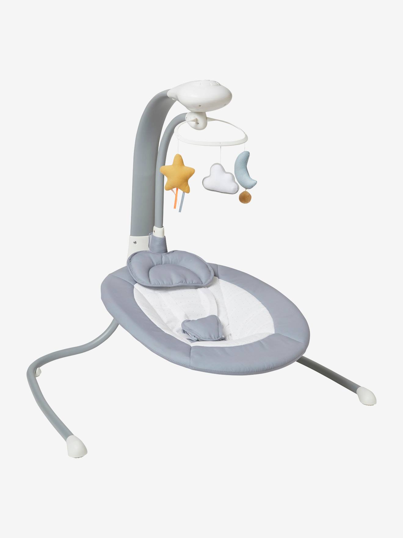 Vertbaudet Babywippe ASTRO'NEF PREMIUM mit Mobile - grau