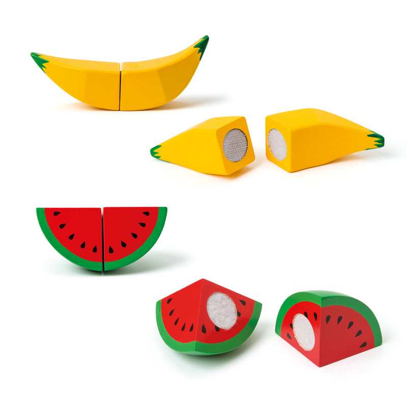Set de 6 fruits en bois à découper Oxybul