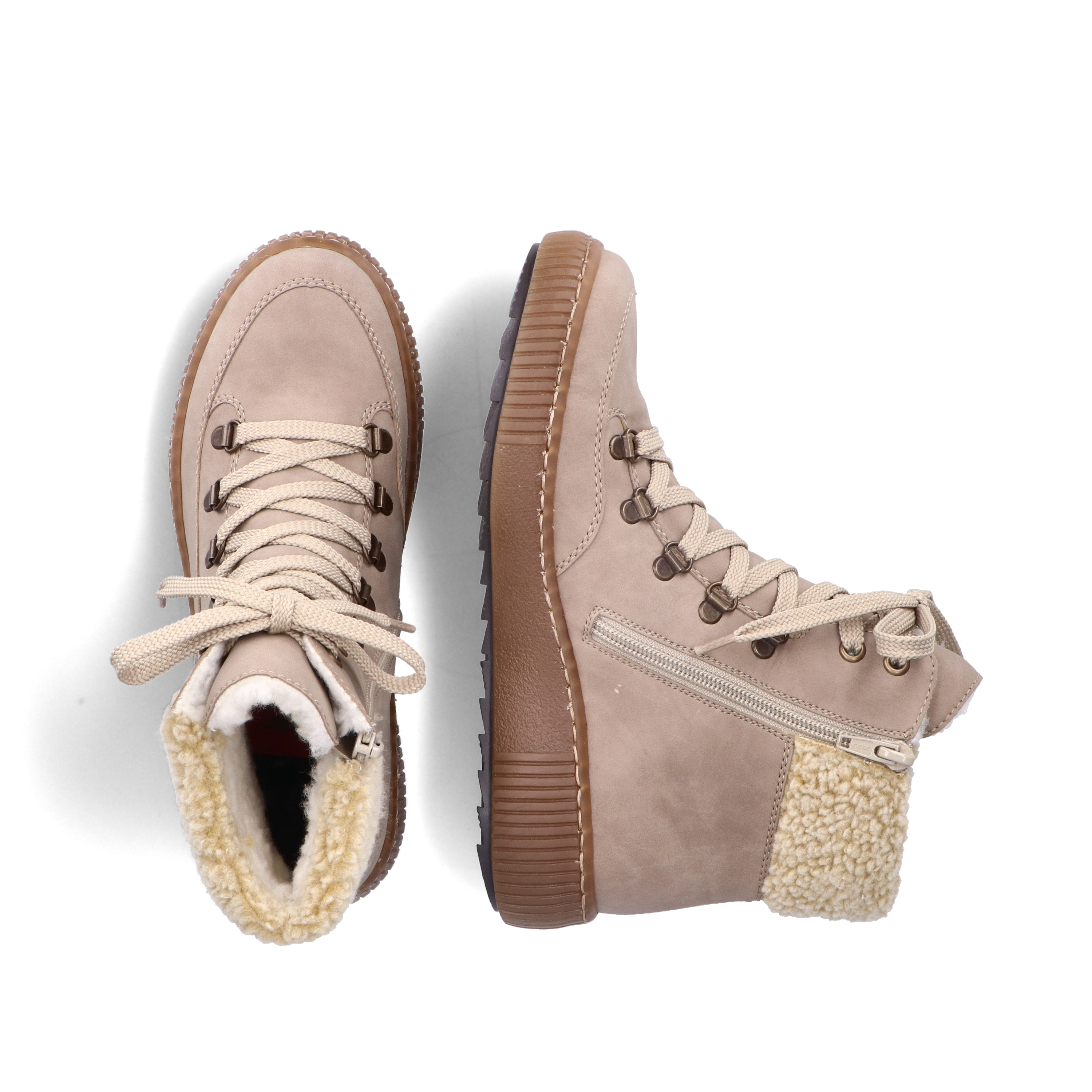 Rieker Damen Schnürstiefel cremebeige