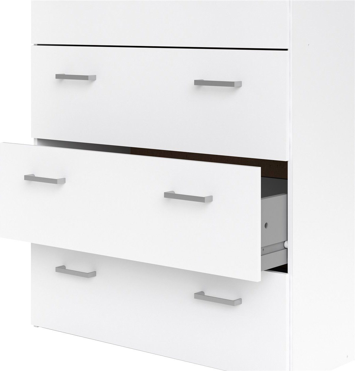 Home affaire Hochkommode, graue Stangengriffe, einfache Selbstmontage, 74,1 x 114,7 x 35,95 cm