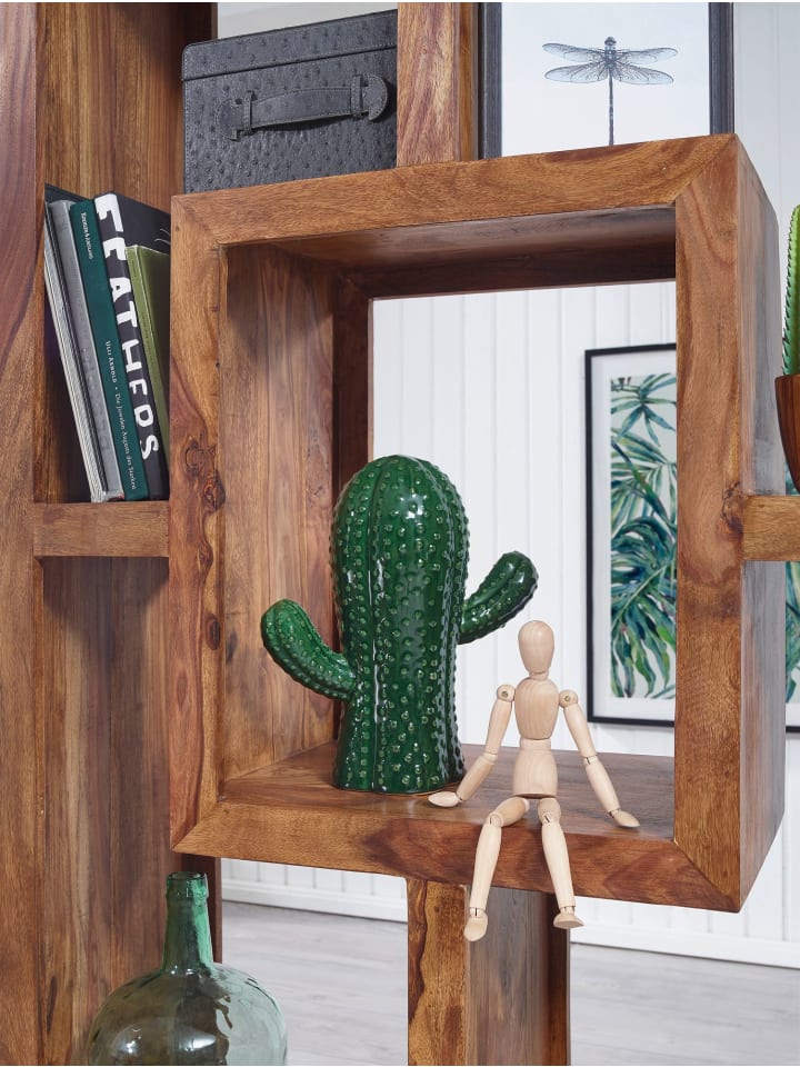 KADIMA DESIGN Bücherregal MUMBAI Massiv-Holz 90 x 180 cm Wohnzimmer-Regal günstig kaufen onesize