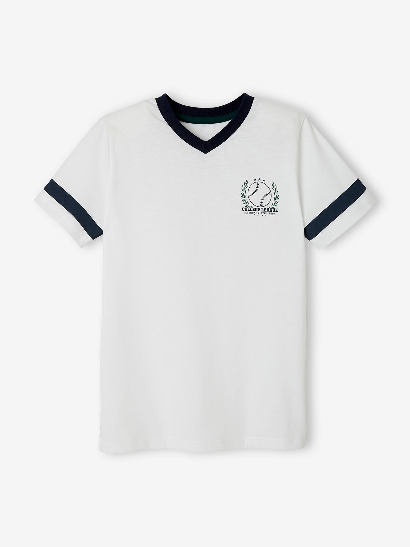 T-shirt garçon sport baseball blanc