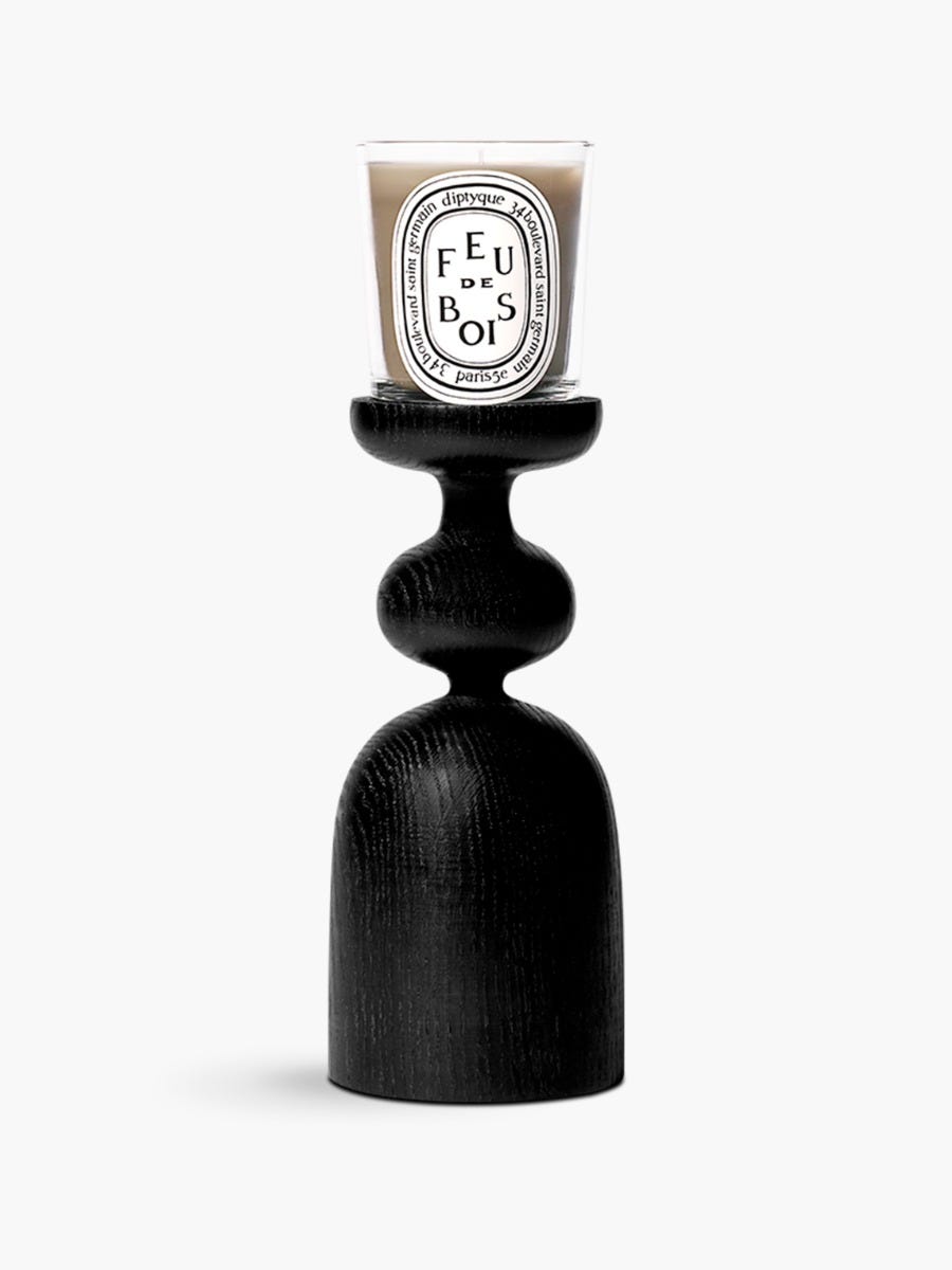 Bougeoir Pilier Noir - Pour bougie modèle classique
