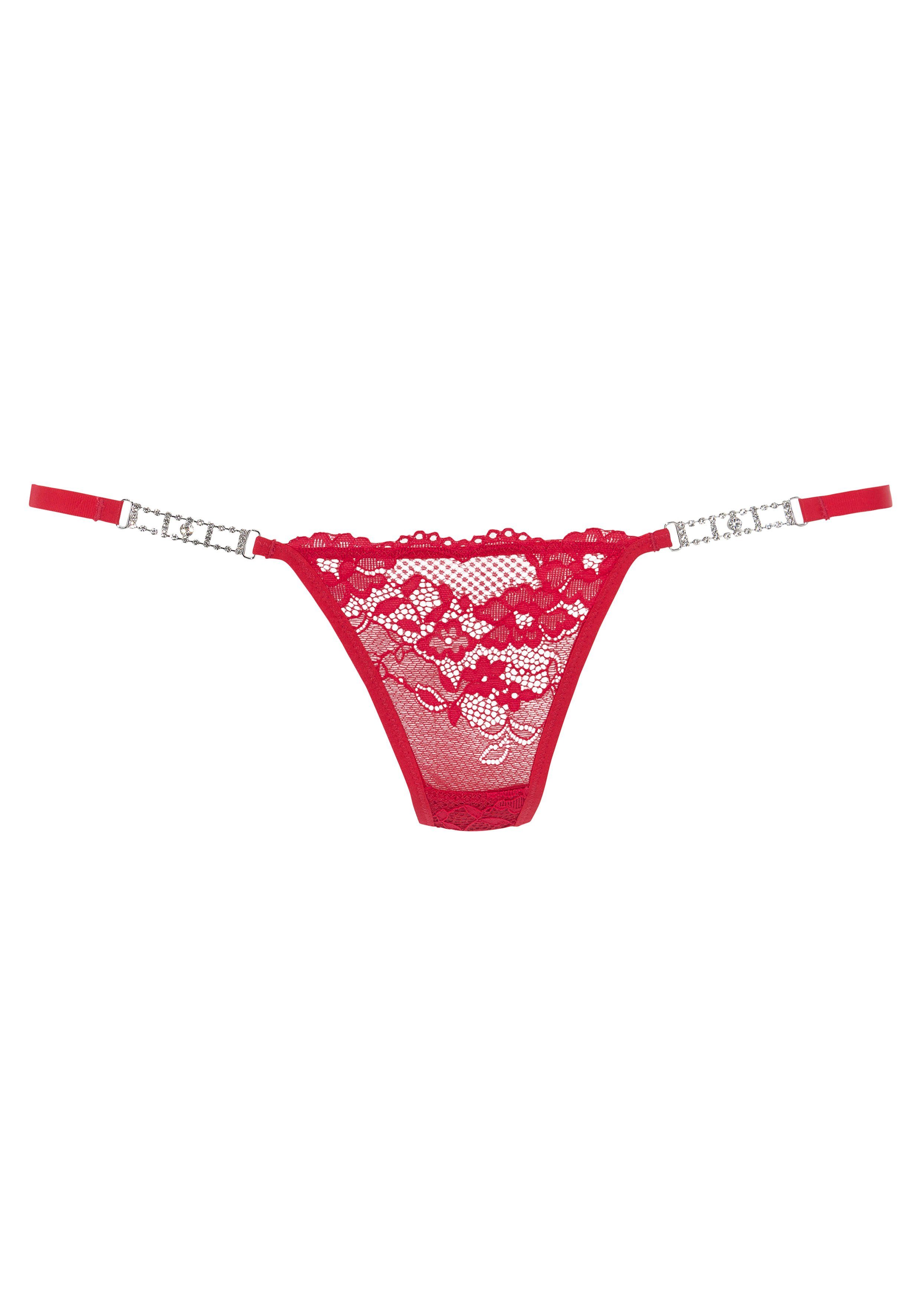petite fleur gold String mit extravaganten Glitzeraccessoires