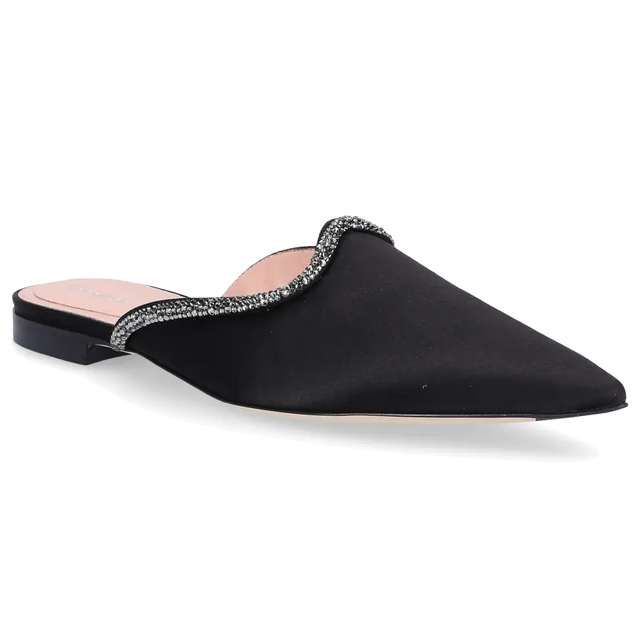 Alberta Ferretti - Slipper A1103 Satin - schwarz