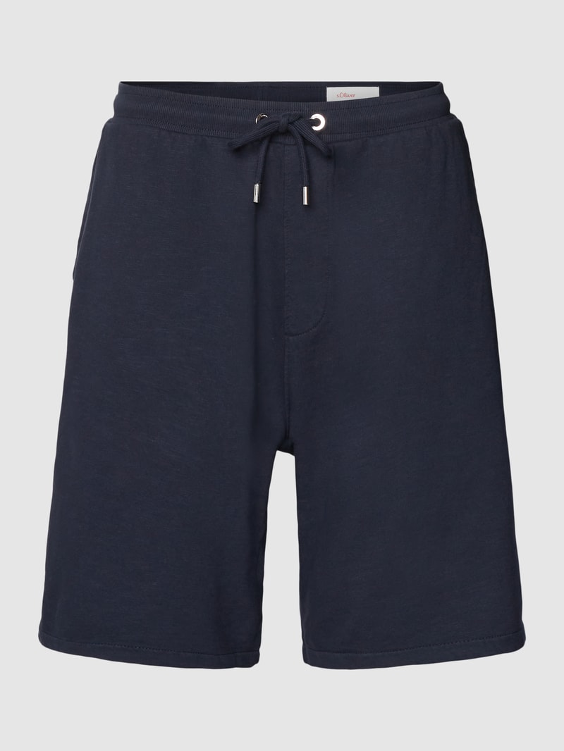 Sweatshorts mit Tunnelzug Modell 'Washer' in dunkelblau