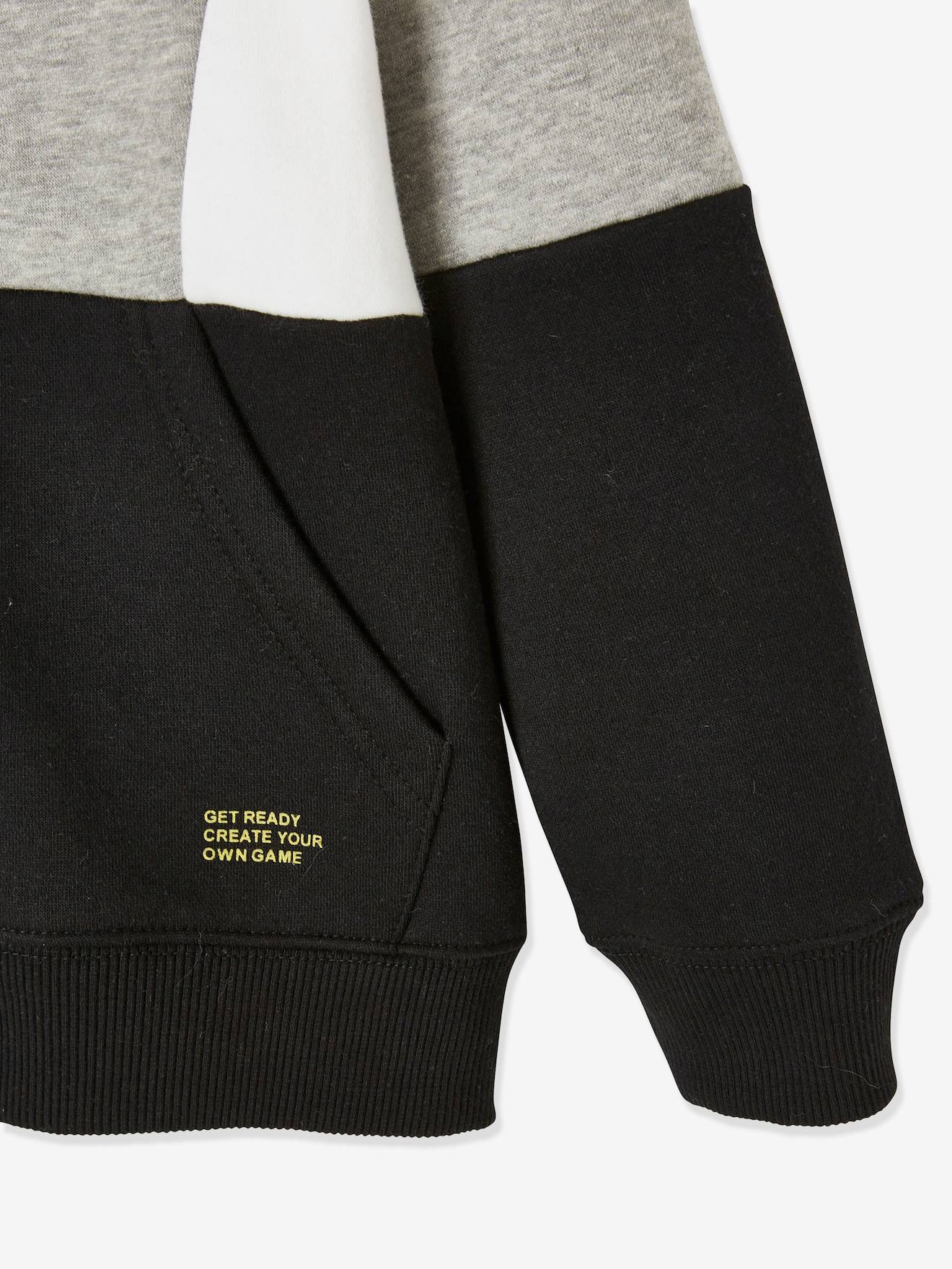 Sweat zippé colorblock sport garçon marron